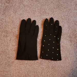 Black jeweled gloves